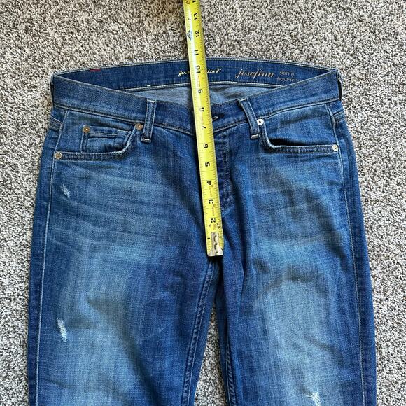 7 For All Mankind Josefina Skinny Boyfriend medium wash jeans size 26 - Picture 11 of 12